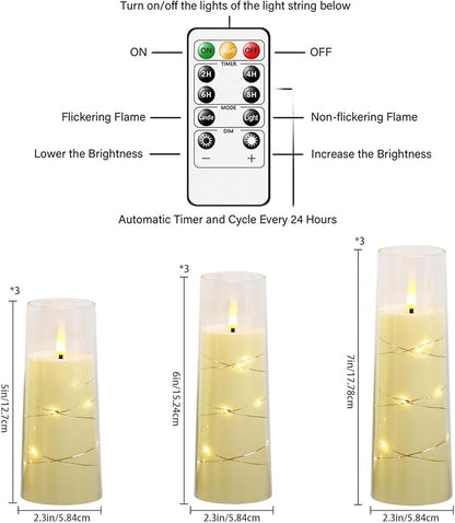 Flickering Flameless LED Candles, Battery Operated Candles 9 Pcs - Image 2