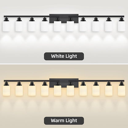DIKAIDA 10 Light Bathroom Vanity Lights Over Mirror, 65.4 inch Black Vanity - Image 8