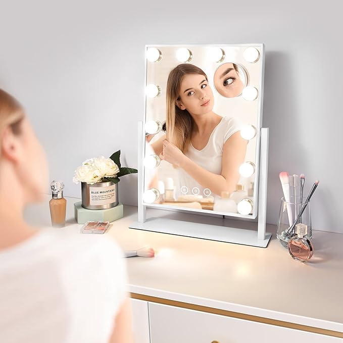 Vanity Makeup Mirror with Lights, 3 Color Lighting Modes Detachable 10X - Image 8