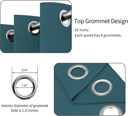 Easy-Going Blackout Curtains for Bedroom, Solid Thermal Insulated Grommet and - Image 4