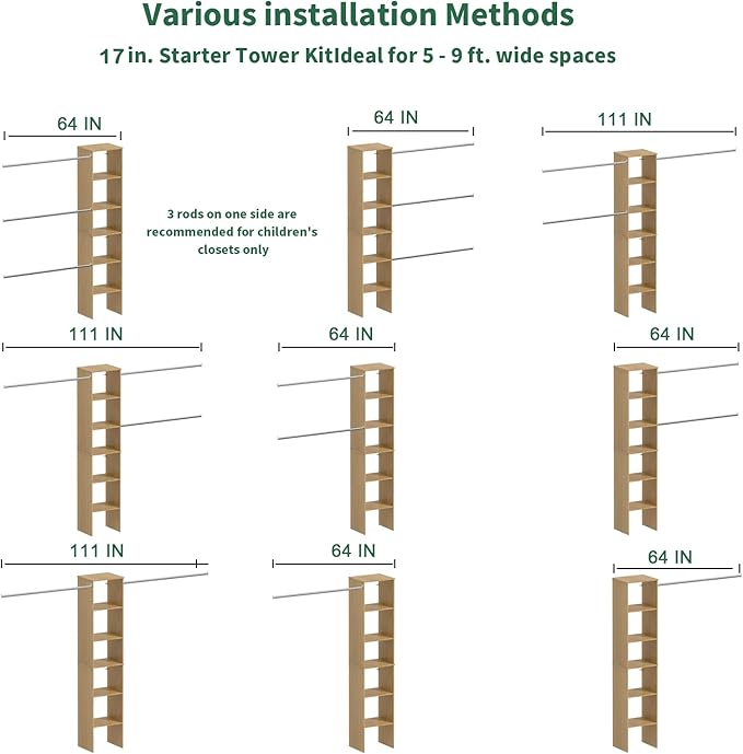 Closet System, Wood Tower Storage - Image 6