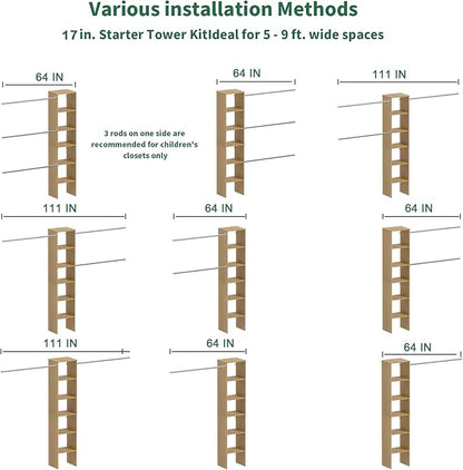 Closet System, Wood Tower Storage - Image 6