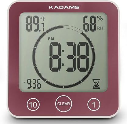 KADAMS Shower Clock Waterproof Bathroom Timer – Digital Wall Clock by KADAMS