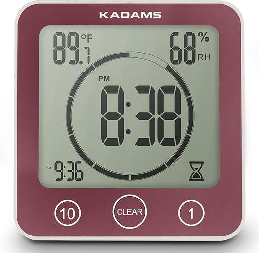 KADAMS Shower Clock Waterproof Bathroom Timer – Digital Wall Clock by KADAMS