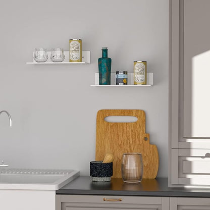 12 Inches Acrylic Wall Shelves 2 Pack, Floating Shelf - Image 5