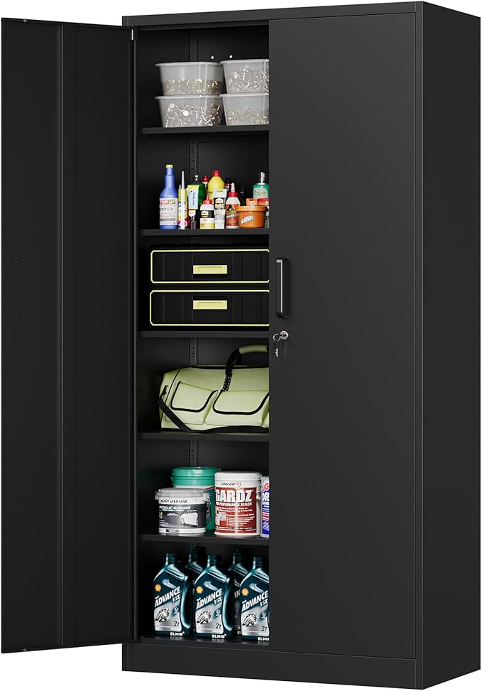 MIIIKO Black Garage Storage Cabinet by MIIIKOOfficeFurniture