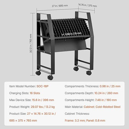VEVOR Charging Cart, 16 Device Mobile Open Charging Station, Office and - Image 7