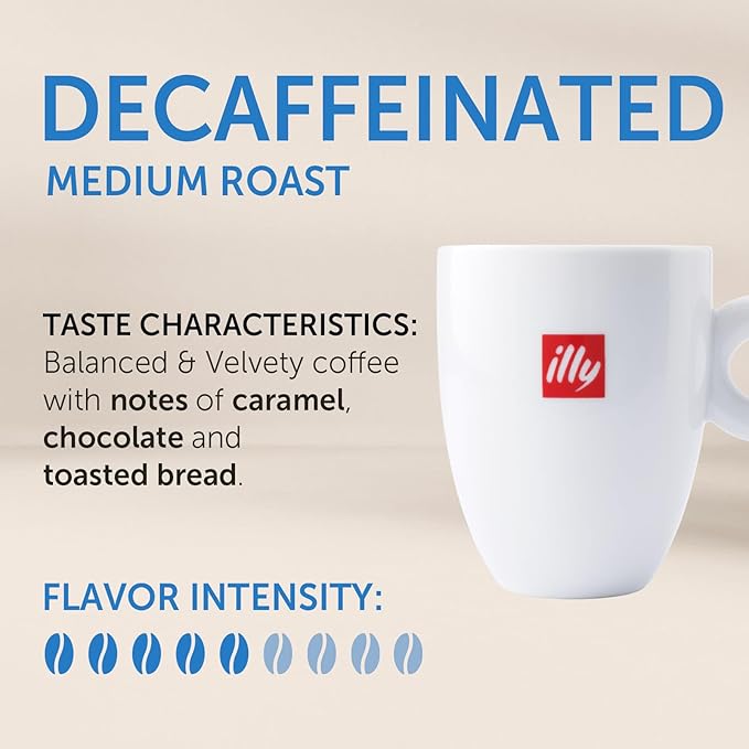 illy Decaf Whole Bean Coffee, Classic Medium Roast Gourmet Blend, 100% Arabica - Image 2
