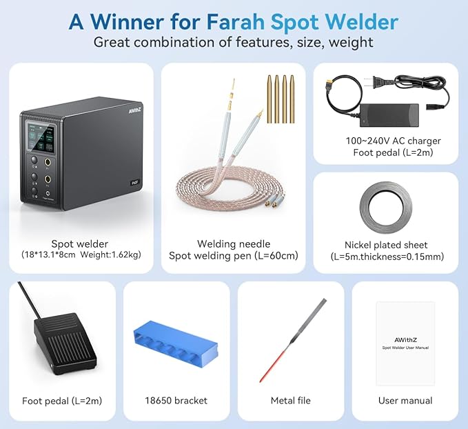 Battery Spot Welder, AWithZ 29.2 KW Capacitor Spot Welder, 2-in-1 Automatic & - Image 7
