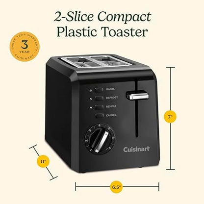Cuisinart CPT-122BK 2-Slice Compact Plastic Toaster - Image 6