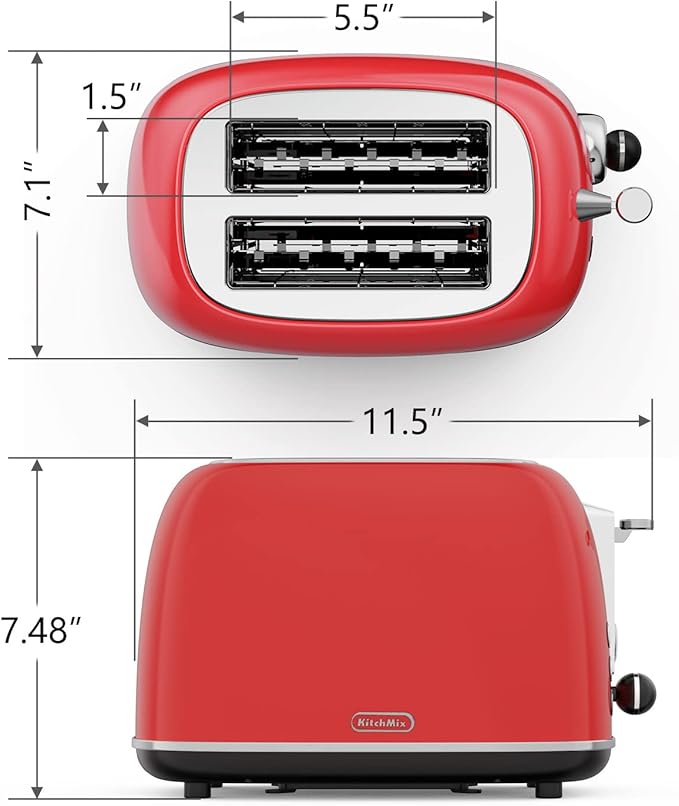 Toaster 2 slice, Retro Stainless Steel Toaster - Image 8