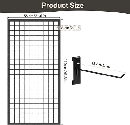 ztysn 3pcs Grid Wall Panels Display Stand -Wire Grid Hanging Rack - Image 2