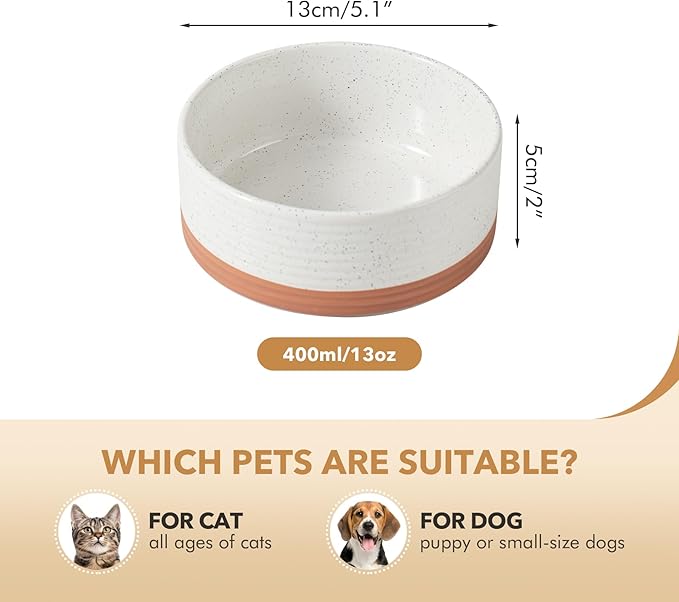 Ceramic 5.1inch Set of 2 Dog and Cat Bowls - Image 3
