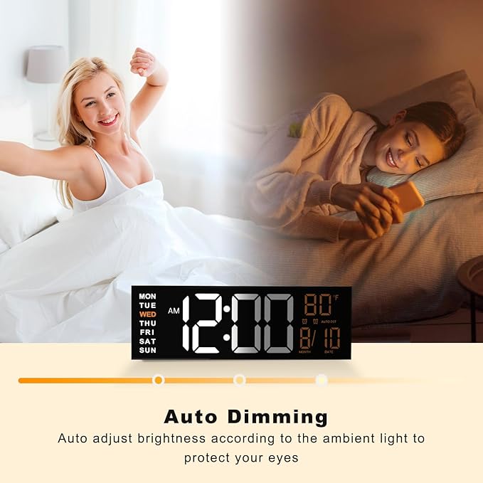 JALL 16" Large Digital Wall Mount Clock, Count Down Timer, Big LED, RGB Color - Image 8