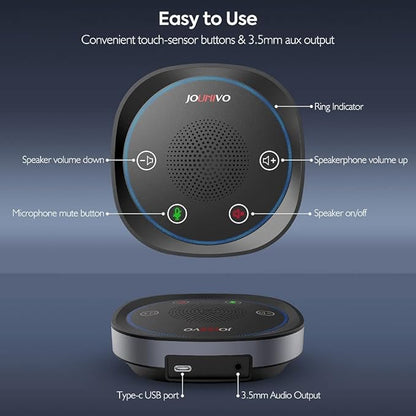 JOUNIVO USB Speakerphone, Omnidirectional Computer Speaker - Image 3