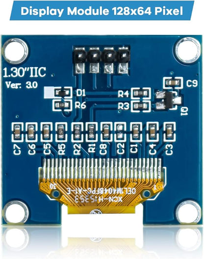 Hosyond 5 Pcs 1.3 Inch IIC I2C OLED Display Module 128x64 Pixel SH1106 Screen - Image 3
