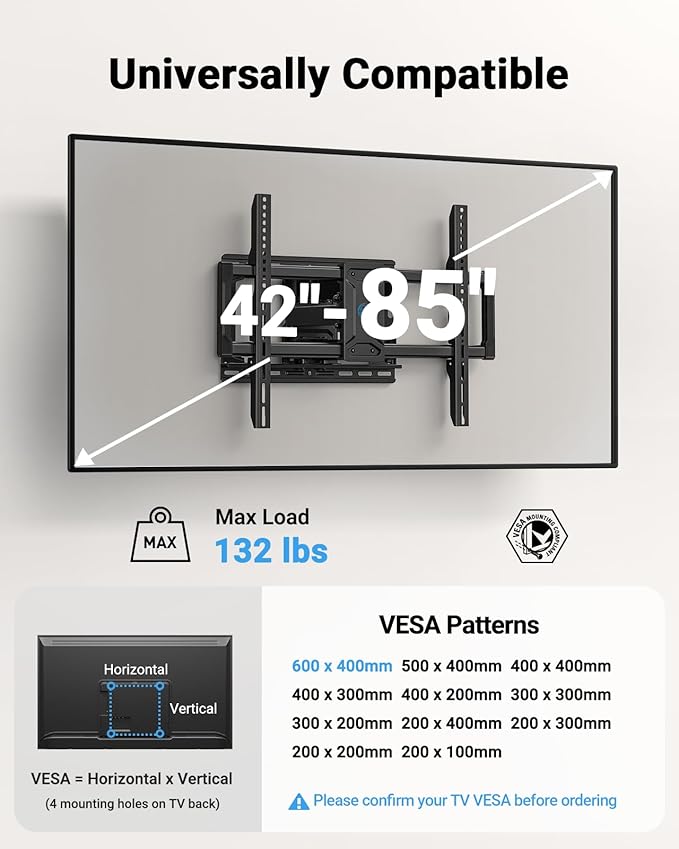 Pipishell Full Motion TV Wall Mount - Image 4