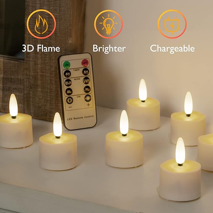 Homemory Flameless Rechargeable Tea Lights - Image 2