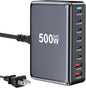 500W USB C Fast Charger Block, 8 Port USB Charging Station, GaN Ⅲ Pro Double by LMSEP