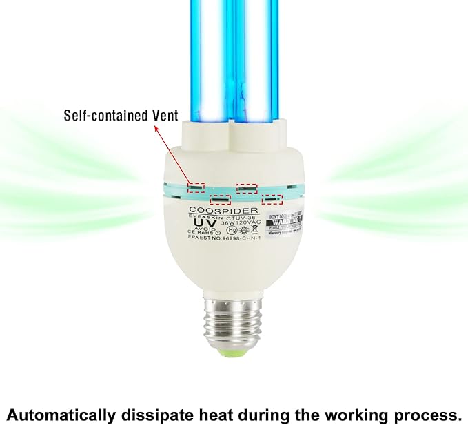 36 Watts Ozone UVC Light Bulb, 185nm wavelength UV Lamp - Image 6