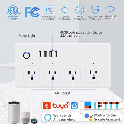 Smart Power Strip, UseeLink WiFi Surge Protector Compatible - Image 3