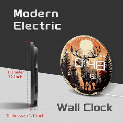 Timethink 12'' Deer Digital Wall Clock - Image 2