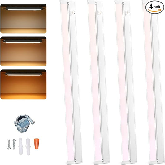 Snyloe 4 Pack 34" LED Under Cabinet Lighting Hardwired, 22W 1800LM 3CCT by HOME