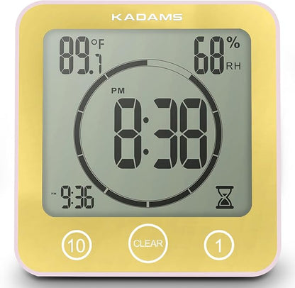 KADAMS Shower Clock Waterproof Bathroom Timer – Digital Wall Clock by KADAMS