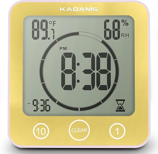 KADAMS Shower Clock Waterproof Bathroom Timer – Digital Wall Clock by KADAMS