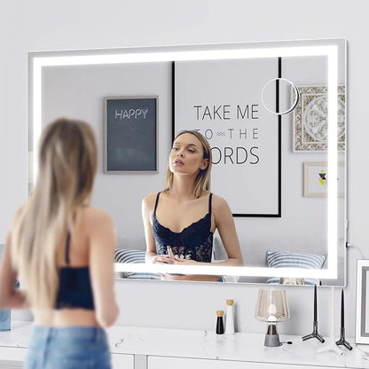 Makeup Vanity Mirror with Lights 32" x 24" Large LED Makeup Mirror, Light up - Image 4