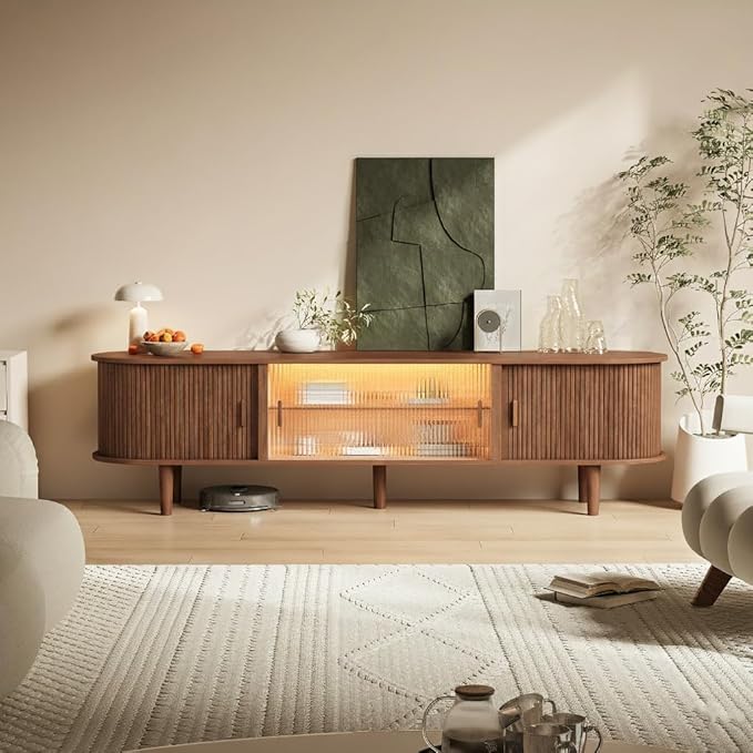 70" Fluted TV Stand with LED Lights - Image 8