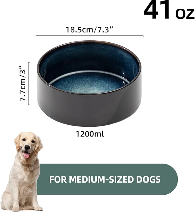 Ceramic 7.3inch Dog Bowl, Food and Water Bowl - Image 2