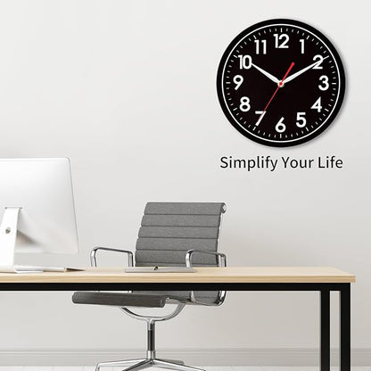 AKCISOT Wall ClockModern Black Silent Non Ticking Wall Clocks Battery Operated - Image 9