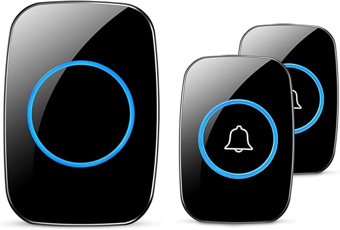 Wireless Doorbell, Waterproof Door Bell Kit, Distinguish front and rear doors by FullHouse