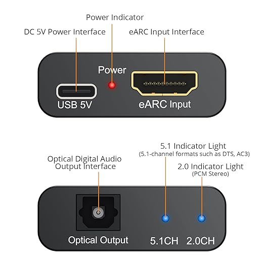 Neoteck ARC/eARC Audio Extractor, HDMI ACR Audio to Optical Extractor - Image 6