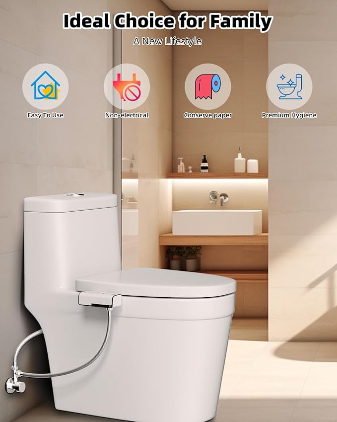 Hibbent Bidet Attachment for Toilet, Non-Electric Dual Nozzle for Frontal & - Image 4