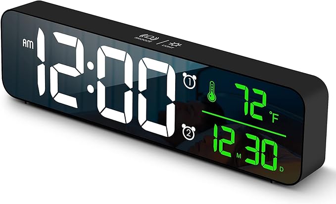 Digital Clock Large Display, Alarm Clock by Abovsare