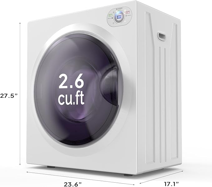 ROVSUN 2.6 Cu.Ft Portable Clothes Dryer, 1400W Fast Drying Front Load Tumble - Image 6
