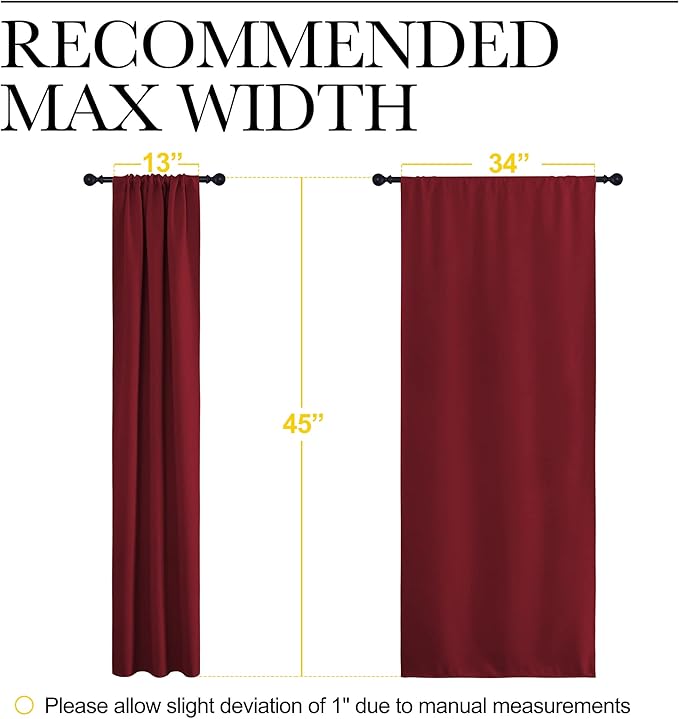 NICETOWN Christmas Burgundy Curtains Blackout Drape Panels - Image 7