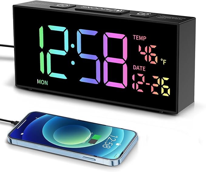 Netzu Alarm Clocks for Bedrooms, Digital Clock by Netzu