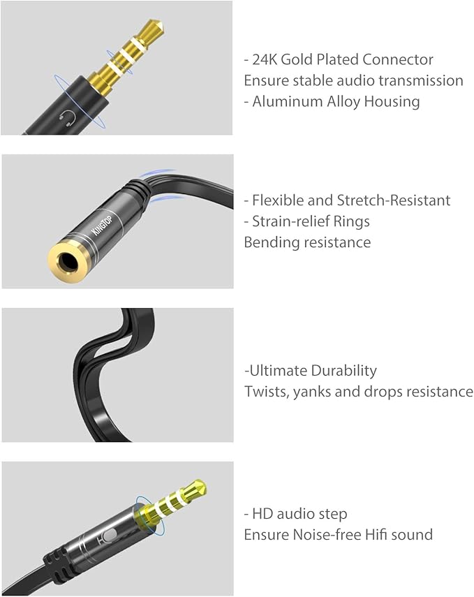 KINGTOP 3.5mm Headphone Mic Splitter Adapter - Image 9