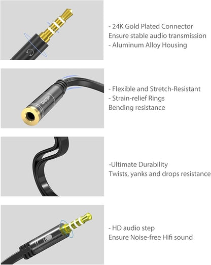 KINGTOP 3.5mm Headphone Mic Splitter Adapter - Image 9