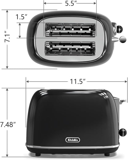 Toaster 2 slice, Retro Stainless Steel Toaster - Image 7