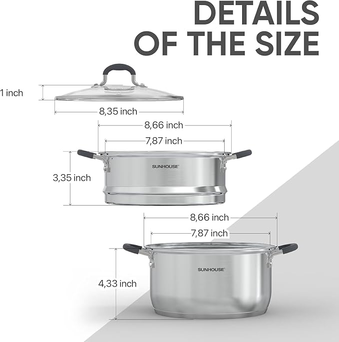 SUNHOUSE - 3.1 Quart Steamer Pots - Image 7