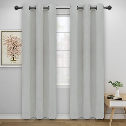 Easy-Going Blackout Curtains for Bedroom, Solid Thermal Insulated Grommet and by Easy-Going