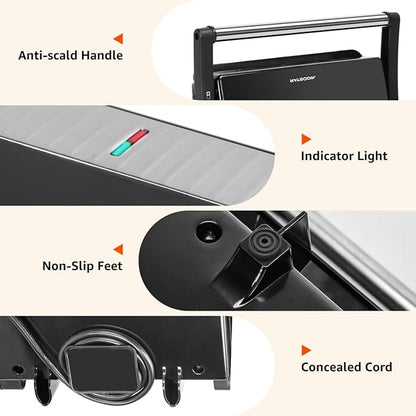 Panini Press Grill, Aigostar 1000W Sandwich Maker - Image 7