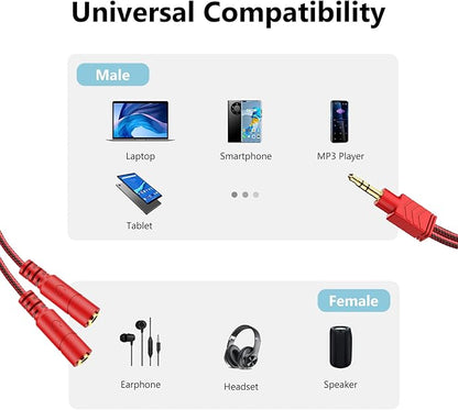MillSO Headphone Splitter, 3.5 mm Audio Splitter TRS Male to 2 Female Stereo Y - Image 3