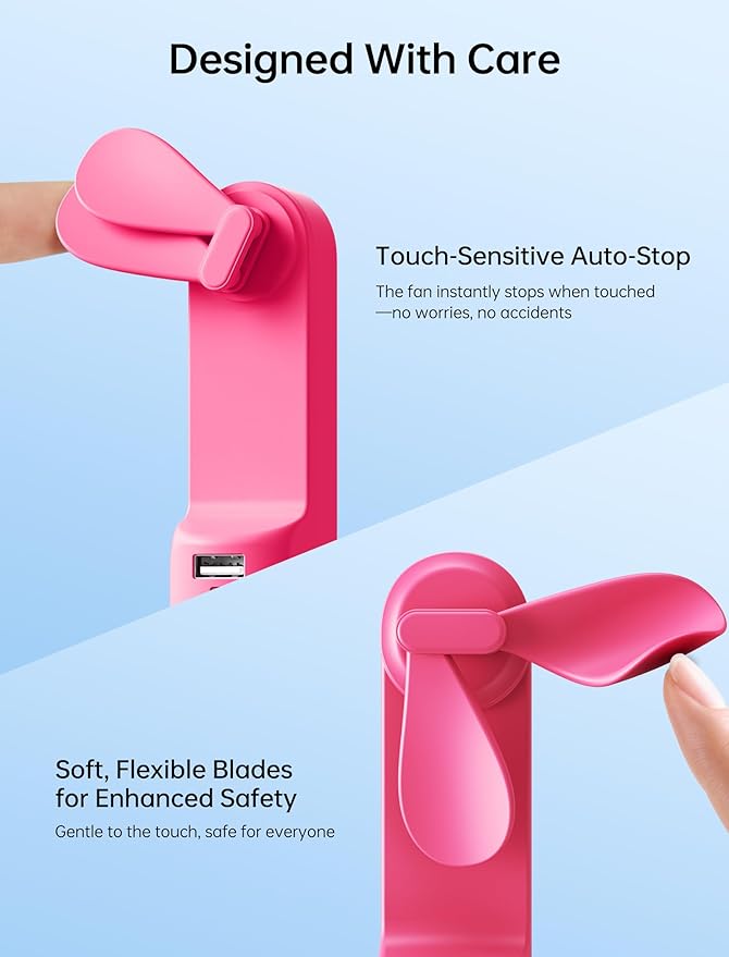 JISULIFE Handheld Mini Fan, 3 IN 1 USB Rechargeable Portable Fan - Image 7