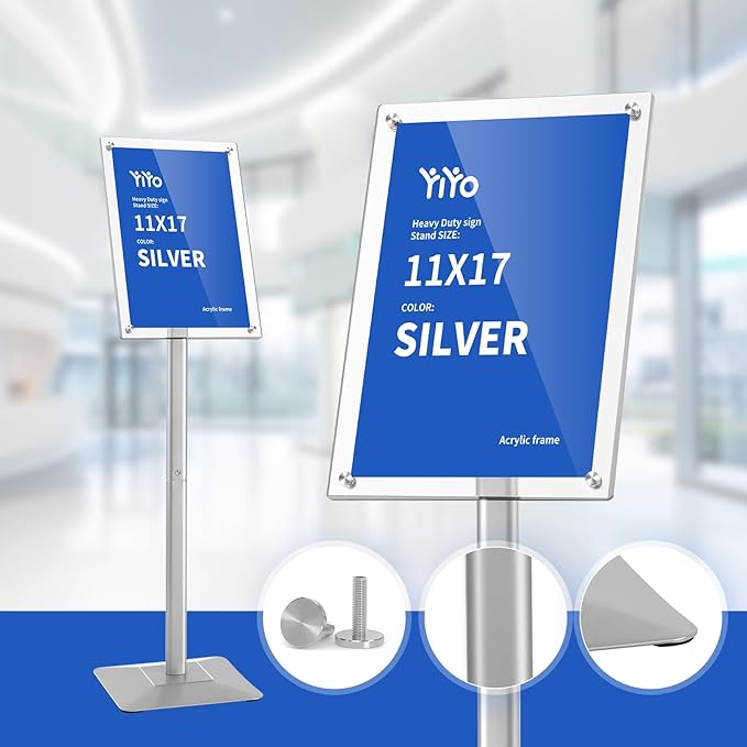 YIYO Sign Stand Poster Stand，adjustable heavy duty pedestal Sign Holder Floor - Image 3
