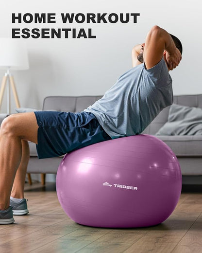 Trideer Exercise Ball for Yoga, Pilates & Fitness – Stability Ball Equipment - Image 4